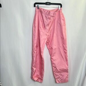 Pink Windbreaker Pants nylon baggy joggers straight leg sports trousers